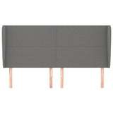 Vidaxl hoofdbord met randen 163x23x118 128 cm stof donkergrijs