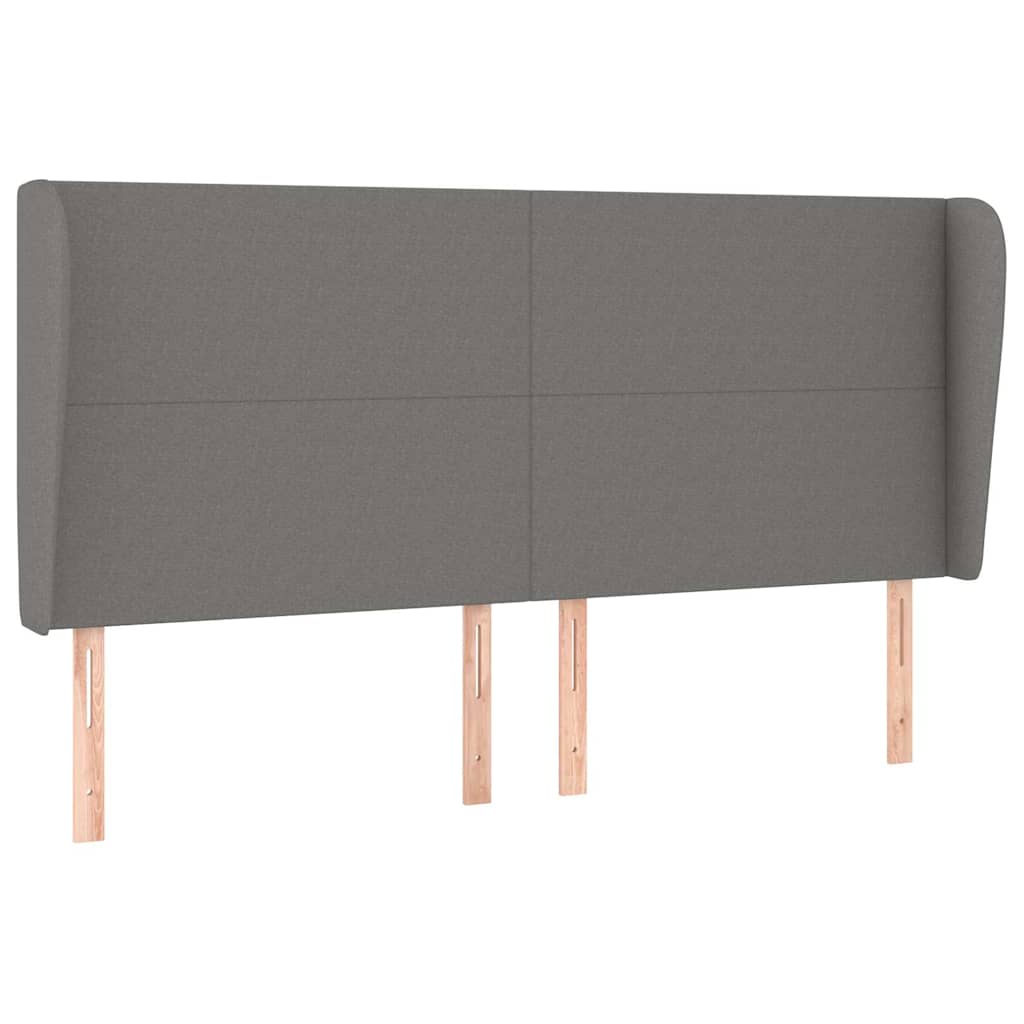 Vidaxl hoofdbord met randen 203x23x118 128 cm stof donkergrijs