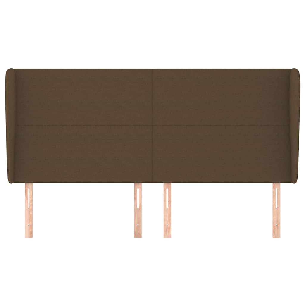 Vidaxl hoofdbord met randen 203x23x118 128 cm stof donkerbruin