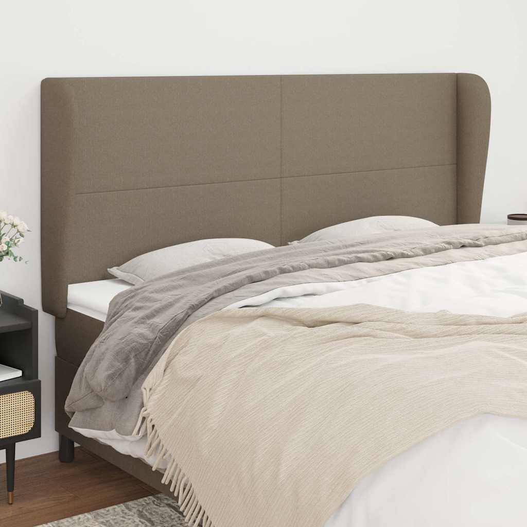 Vidaxl hoofdbord met randen 203x23x118 128 cm stof taupe