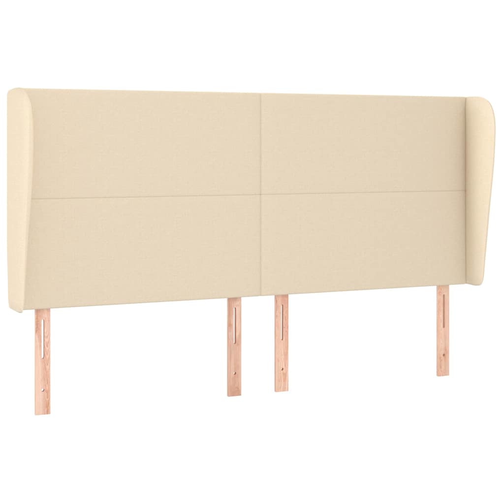 Vidaxl hoofdbord met randen 203x23x118 128 cm stof crèmekleurig