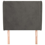 Vidaxl hoofdbord met randen 93x23x118 128 cm fluweel donkergrijs