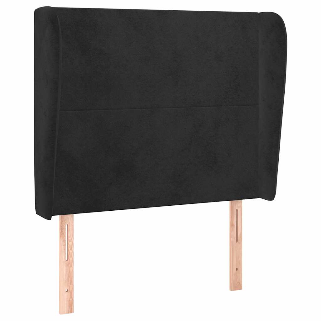 Vidaxl hoofdbord met randen 93x23x118 128 cm fluweel zwart