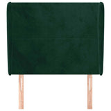 Vidaxl hoofdbord met randen 93x23x118 128 cm fluweel donkergroen