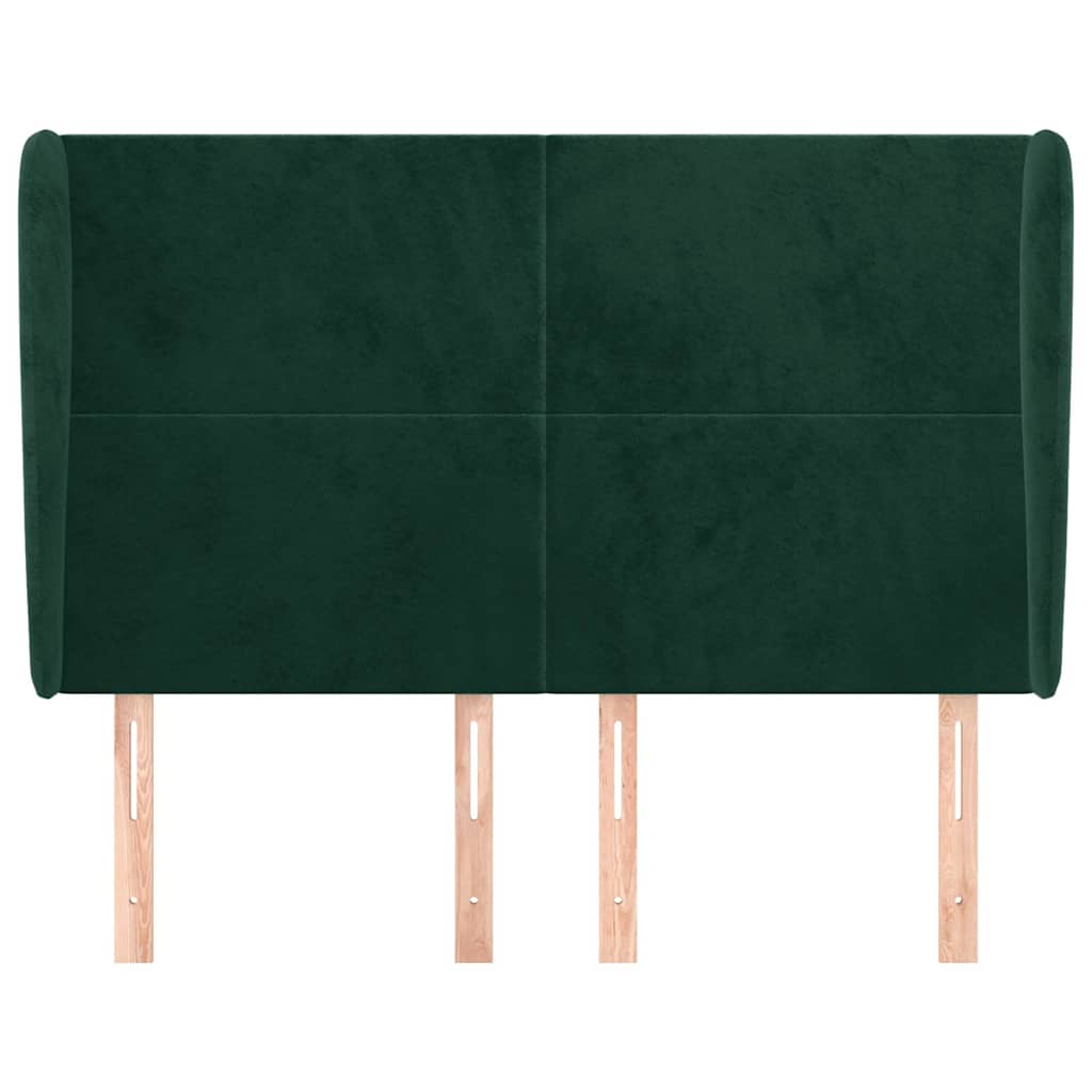 Vidaxl hoofdbord met randen 147x23x118 128 cm fluweel donkergroen