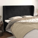Vidaxl hoofdbord met randen 163x23x118 128 cm fluweel zwart