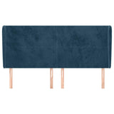 Vidaxl hoofdbord met randen 163x23x118 128 cm fluweel donkerblauw