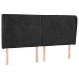 Vidaxl hoofdbord met randen 183x23x118 128 cm fluweel zwart