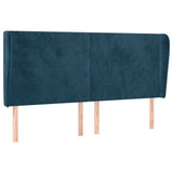 Vidaxl hoofdbord met randen 183x23x118 128 cm fluweel donkerblauw