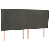 Vidaxl hoofdbord met randen 203x23x118 128 cm fluweel donkergrijs