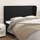 Vidaxl hoofdbord met randen 163x23x118 128 cm kunstleer zwart