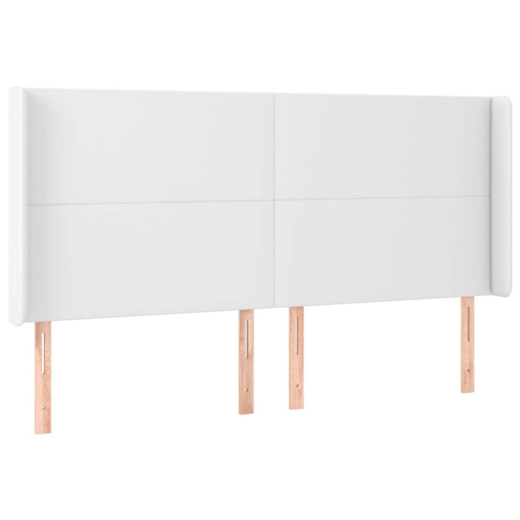 Vidaxl hoofdbord met randen 163x23x118 128 cm kunstleer wit