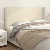Vidaxl hoofdbord met randen 163x23x118 128 cm kunstleer crèmekleurig