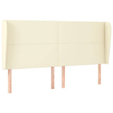 Vidaxl hoofdbord met randen 183x23x118 128 cm kunstleer crèmekleurig