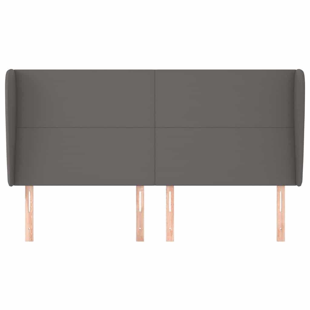 Vidaxl hoofdbord met randen 203x23x118 128 cm kunstleer grijs