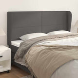 Vidaxl hoofdbord met randen 203x23x118 128 cm kunstleer grijs
