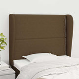 Vidaxl hoofdbord met randen 93x23x118 128 cm stof donkerbruin
