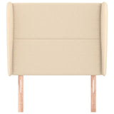 Vidaxl hoofdbord met randen 93x23x118 128 cm stof crèmekleurig