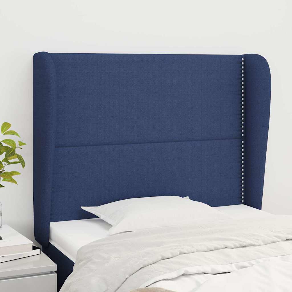 Vidaxl hoofdbord met randen 93x23x118 128 cm stof blauw
