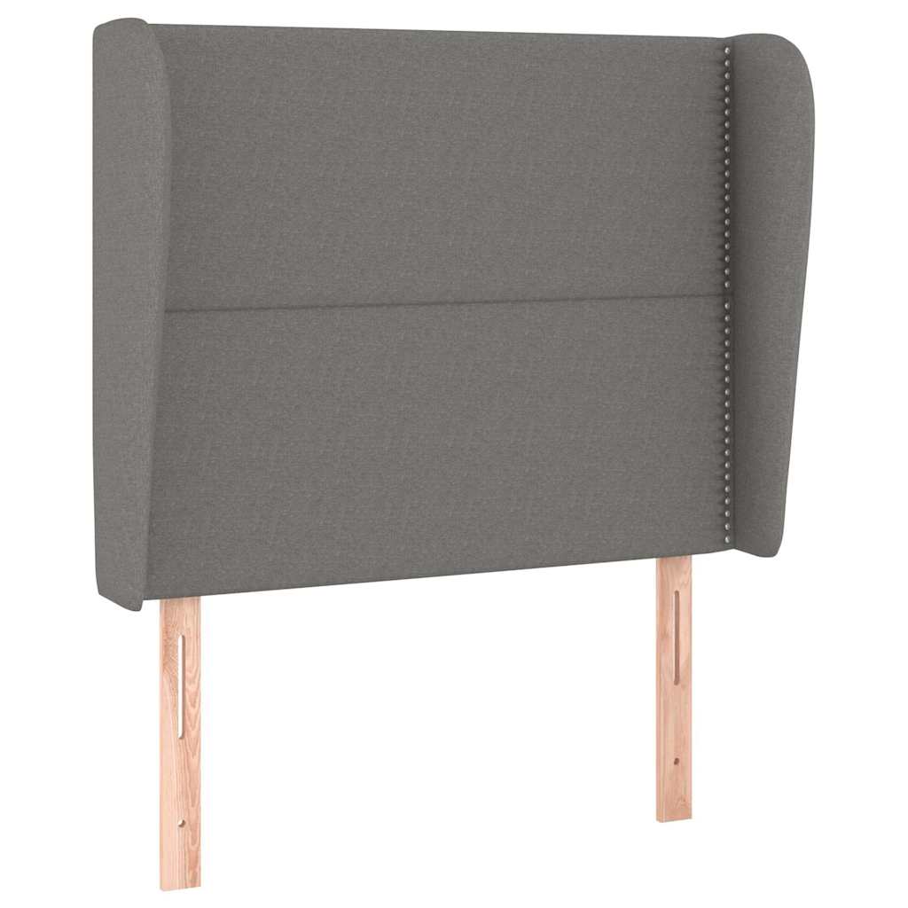 Vidaxl hoofdbord met randen 103x23x118 128 cm stof donkergrijs