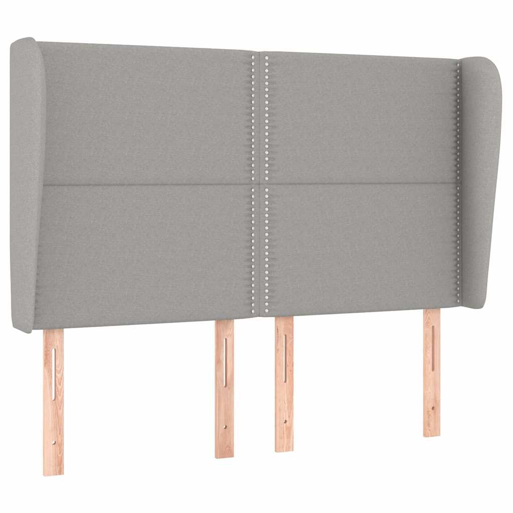 Vidaxl hoofdbord met randen 147x23x118 128 cm stof lichtgrijs