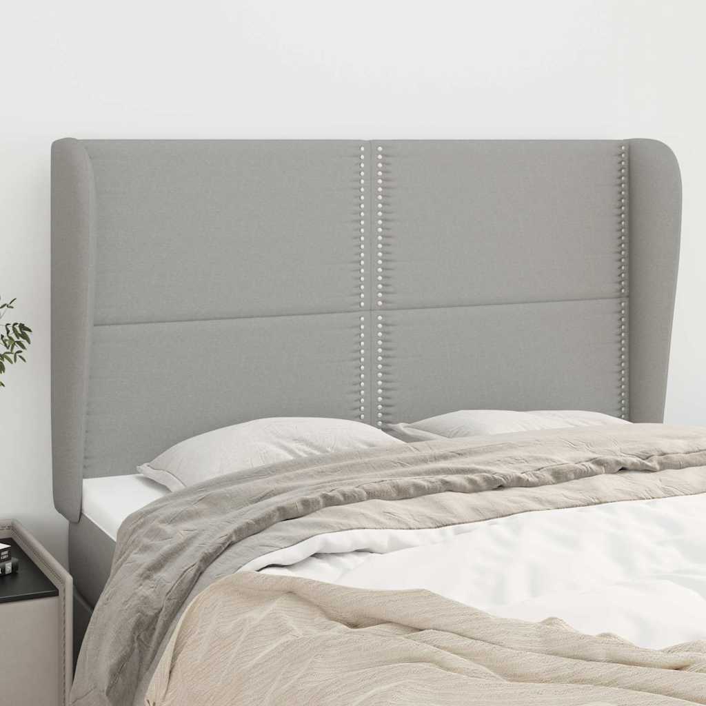 Vidaxl hoofdbord met randen 147x23x118 128 cm stof lichtgrijs