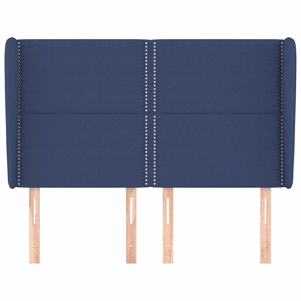 Vidaxl hoofdbord met randen 147x23x118 128 cm stof blauw