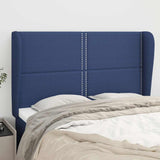 Vidaxl hoofdbord met randen 147x23x118 128 cm stof blauw