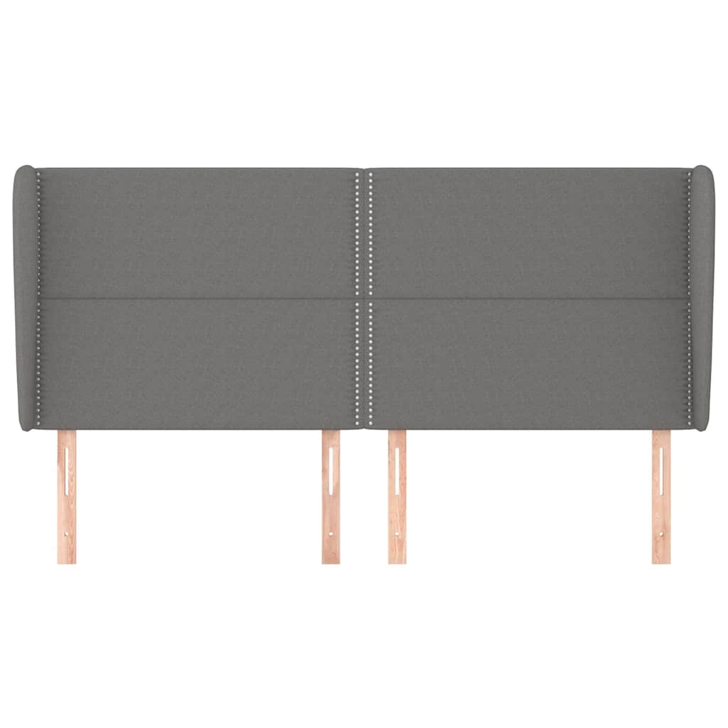 Vidaxl hoofdbord met randen 163x23x118 128 cm stof donkergrijs