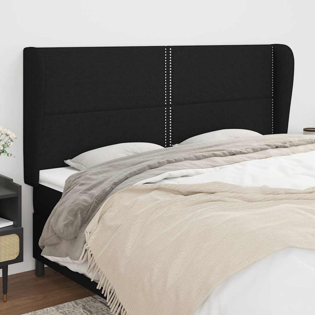 Vidaxl hoofdbord met randen 183x23x118 128 cm stof zwart