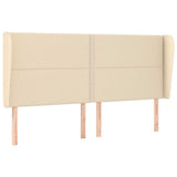 Vidaxl hoofdbord met randen 183x23x118 128 cm stof crèmekleurig