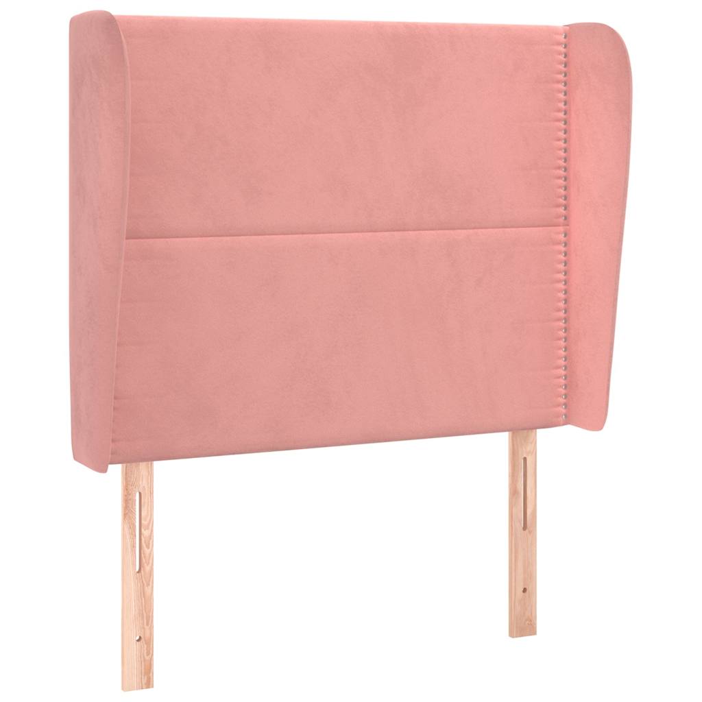 Vidaxl hoofdbord met randen 83x23x118 128 cm fluweel roze