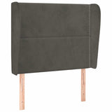 Vidaxl hoofdbord met randen 93x23x118 128 cm fluweel donkergrijs