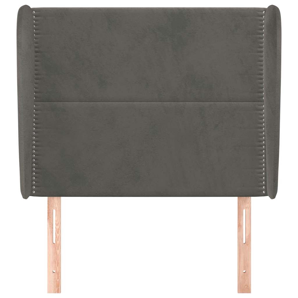 Vidaxl hoofdbord met randen 93x23x118 128 cm fluweel donkergrijs