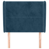 Vidaxl hoofdbord met randen 93x23x118 128 cm fluweel donkerblauw
