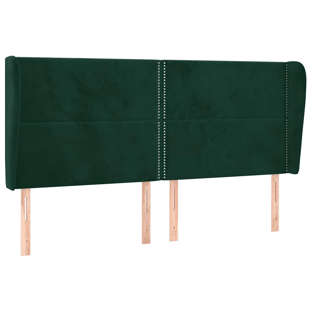 Vidaxl hoofdbord met randen 183x23x118 128 cm fluweel donkergroen