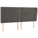 Vidaxl hoofdbord met randen 203x23x118 128 cm fluweel donkergrijs