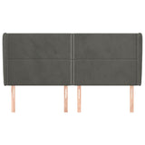 Vidaxl hoofdbord met randen 203x23x118 128 cm fluweel donkergrijs