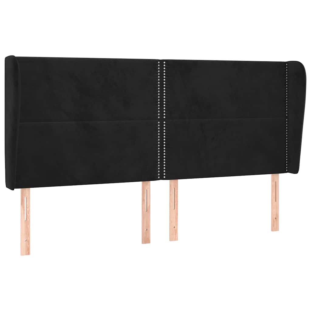 Vidaxl hoofdbord met randen 203x23x118 128 cm fluweel zwart