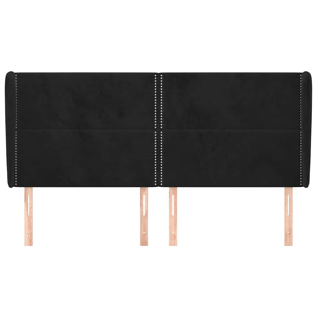 Vidaxl hoofdbord met randen 203x23x118 128 cm fluweel zwart