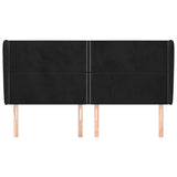 Vidaxl hoofdbord met randen 203x23x118 128 cm fluweel zwart