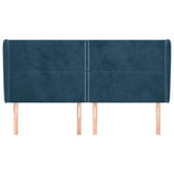 Vidaxl hoofdbord met randen 203x23x118 128 cm fluweel donkerblauw