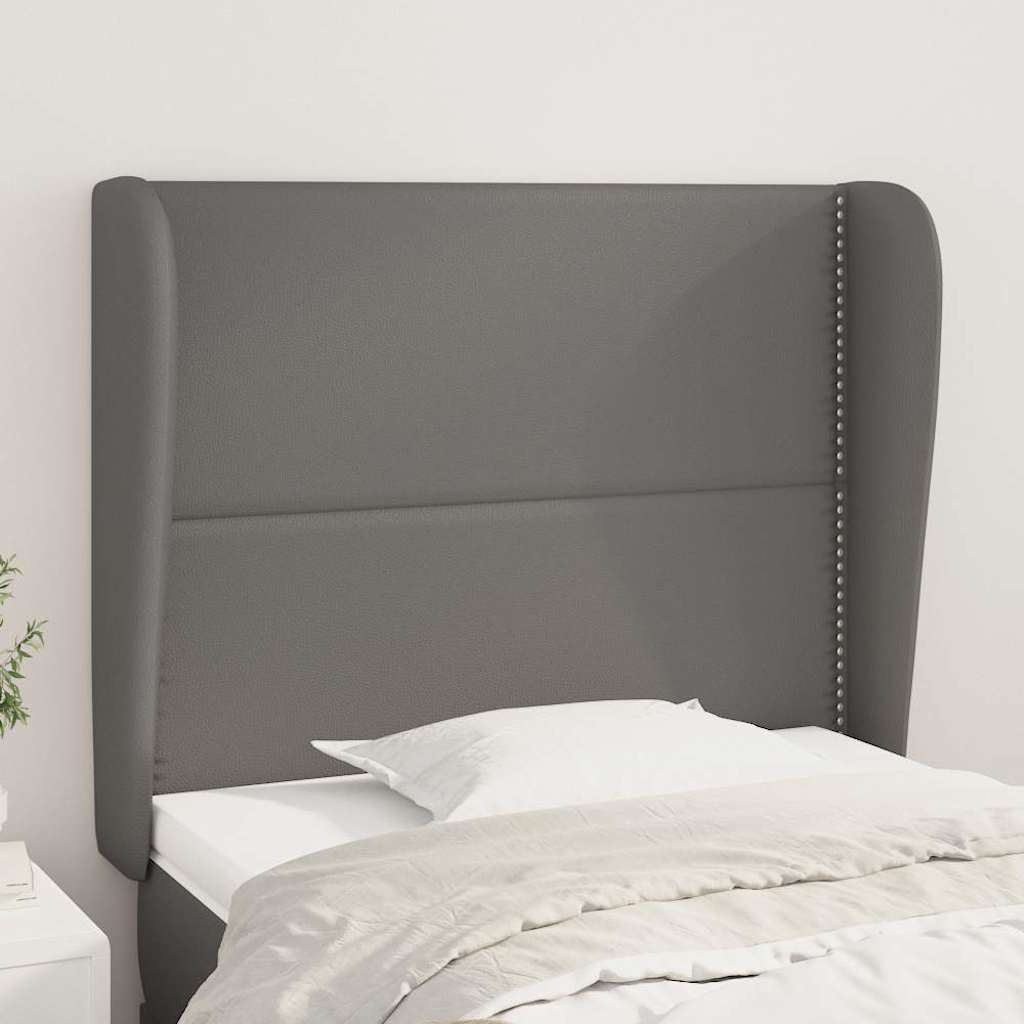 Vidaxl hoofdbord met randen 93x23x118 128 cm kunstleer grijs