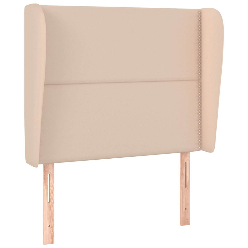 Vidaxl hoofdbord met randen 93x23x118 128 cm kunstleer cappuccinokleur