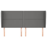Vidaxl hoofdbord met randen 183x23x118 128 cm kunstleer grijs