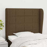 Vidaxl hoofdbord met randen 93x23x118 128 cm stof donkerbruin