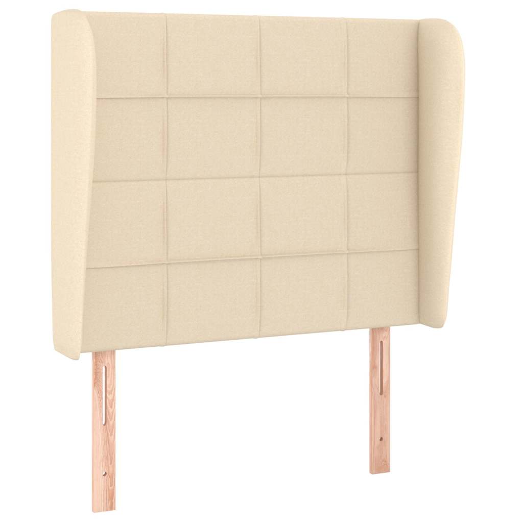 Vidaxl hoofdbord met randen 93x23x118 128 cm stof crèmekleurig
