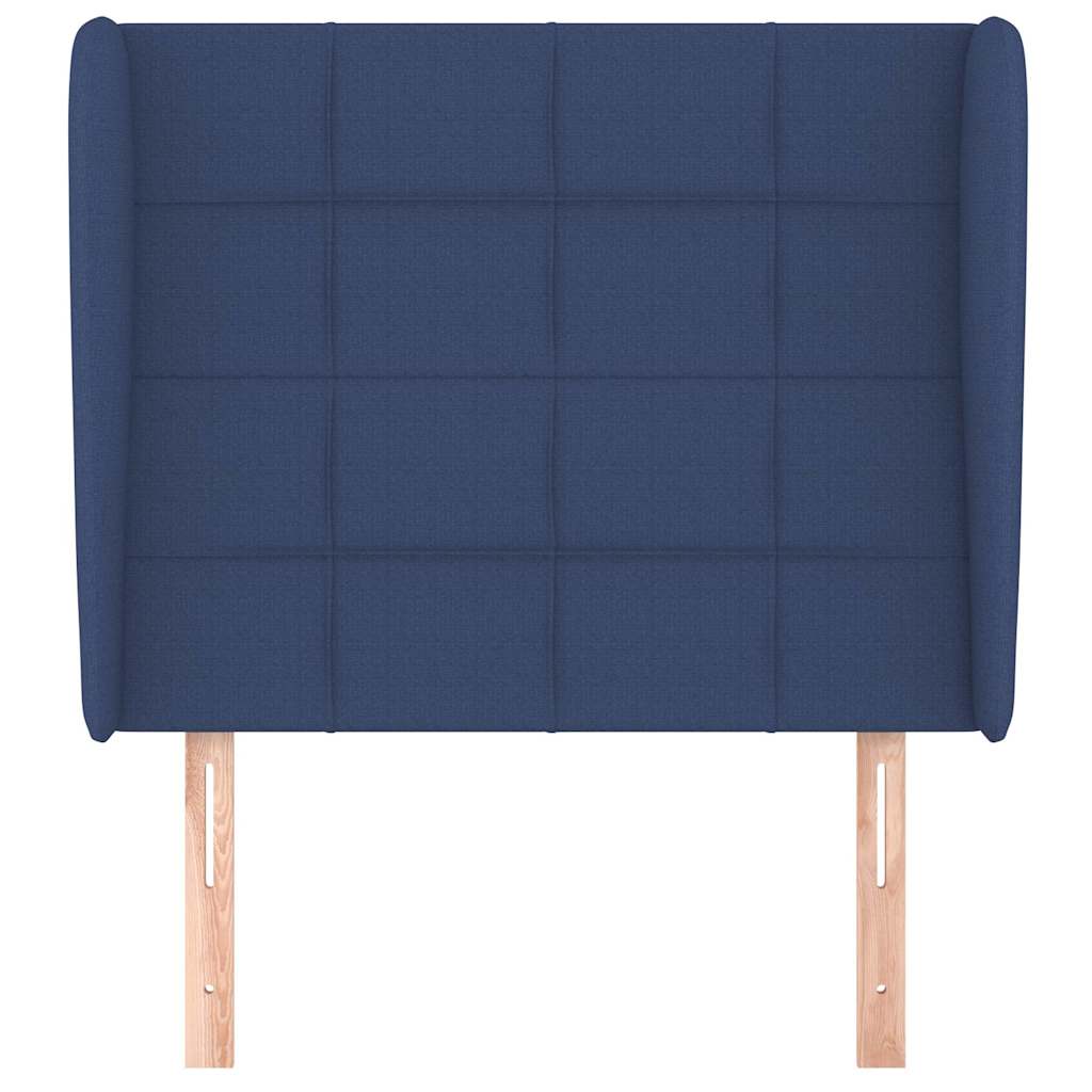 Vidaxl hoofdbord met randen 93x23x118 128 cm stof blauw