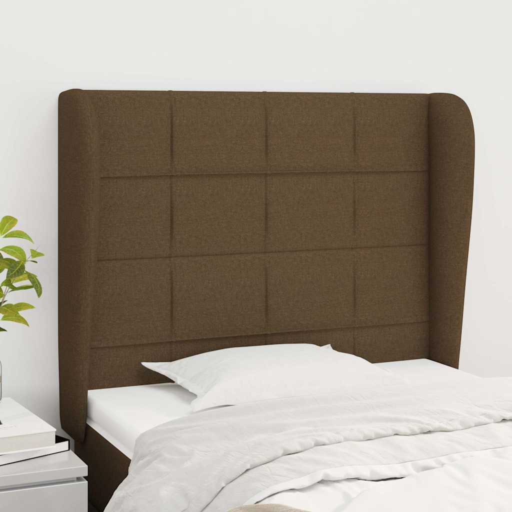 Vidaxl hoofdbord met randen 103x23x118 128 cm stof donkerbruin