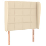 Vidaxl hoofdbord met randen 103x23x118 128 cm stof crèmekleurig
